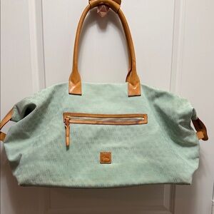 Dooney & Bourke Mint Green Tote with Tan Leather Details